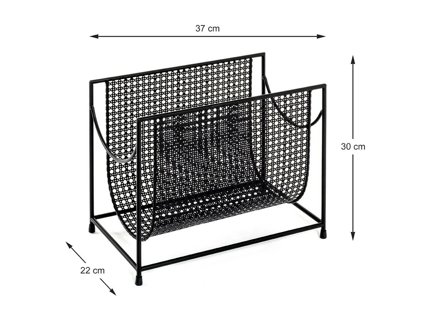 Porte-Revues en Acier "Laqué" 37cm Noir