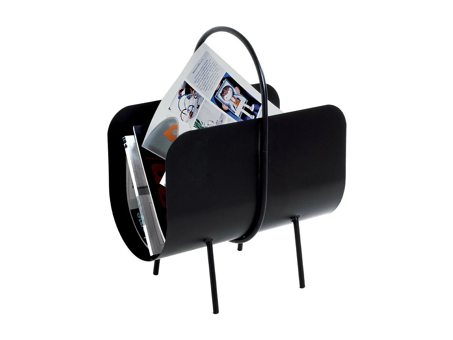 Porte-Revues Design "Sero" 47cm Noir Laqué