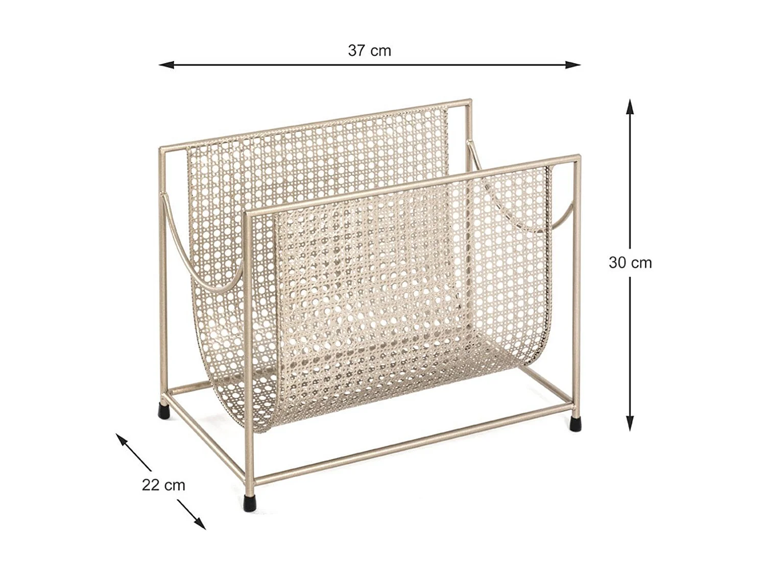 Porte-Revues en Acier "Laqué" 37cm Or