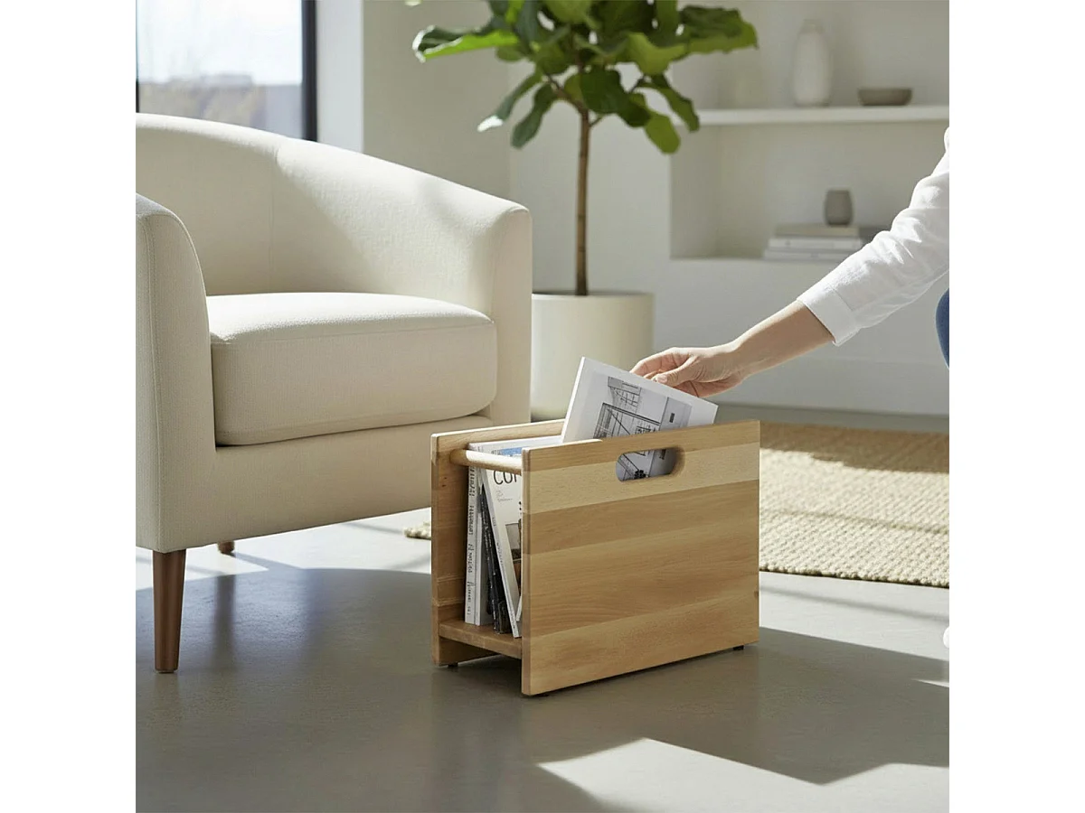 Porte Revues en Bois "Hêtre" 40cm Naturel