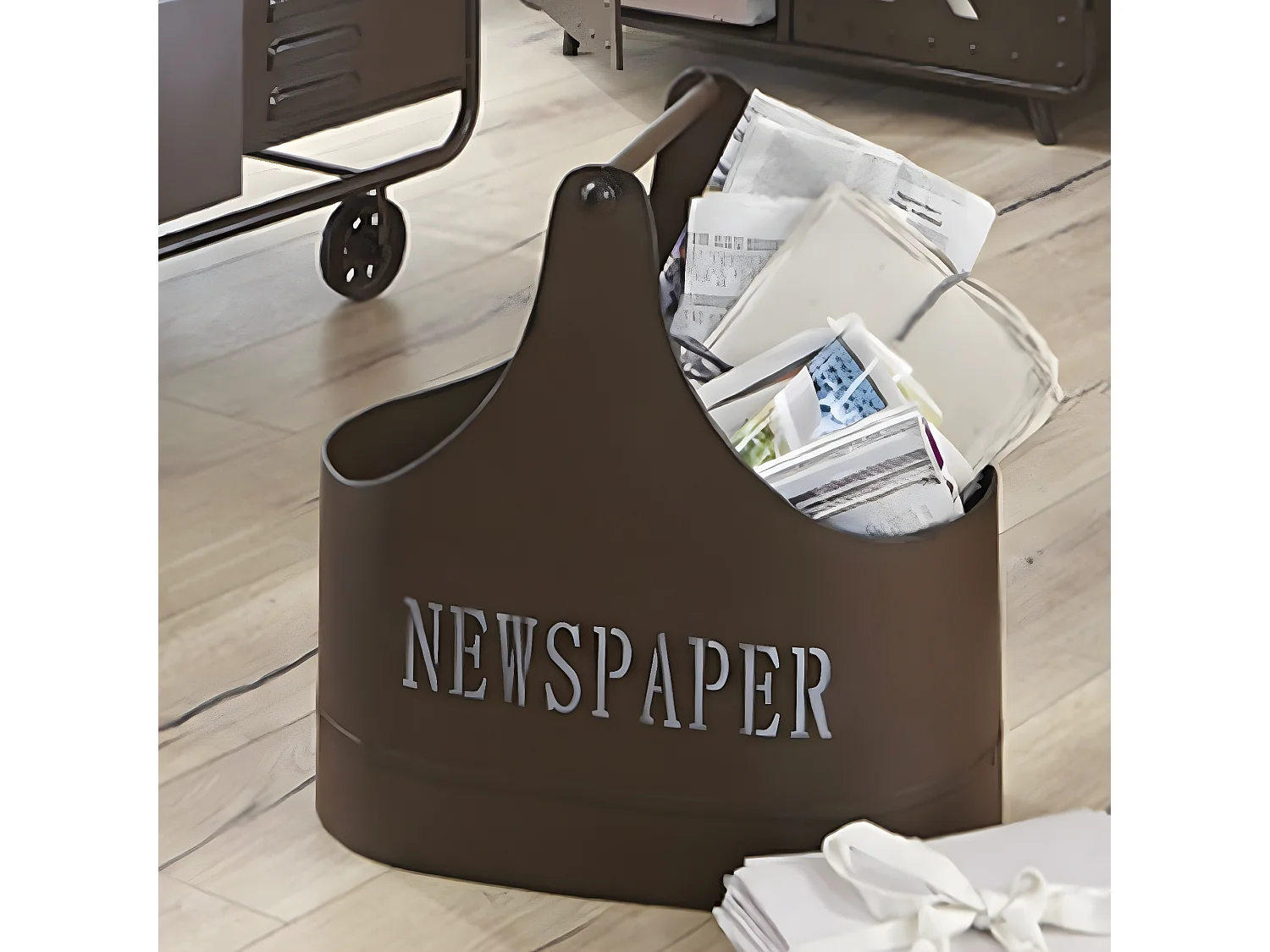 Porte-Revues en Métal "Vintage" 44cm Marron