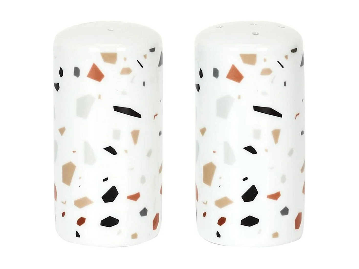 Lot de 2 Moulins Design "Sel & Poivre" 8cm Blanc