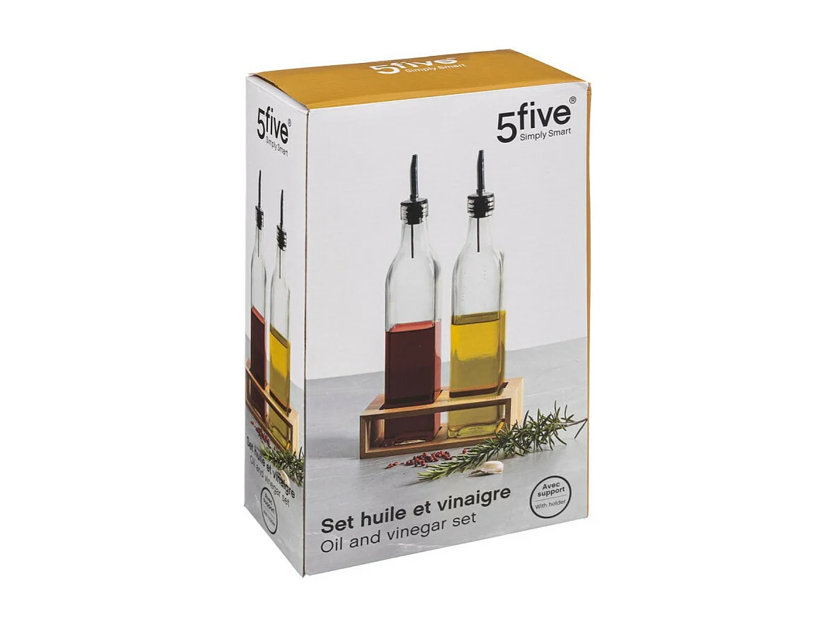 Set Huile & Vinaigre "Bambou" 32cm Transparent