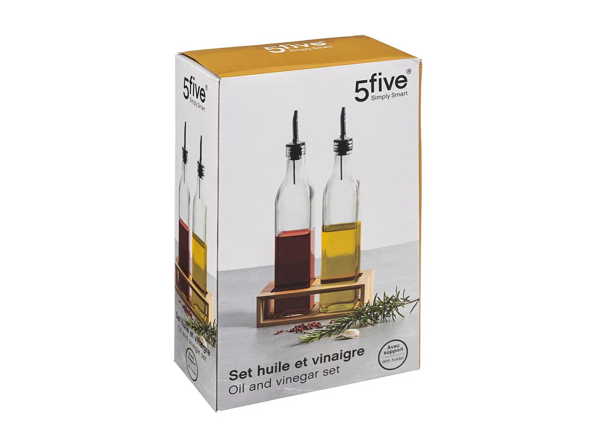 Set Huile & Vinaigre "Bambou" 32cm Transparent