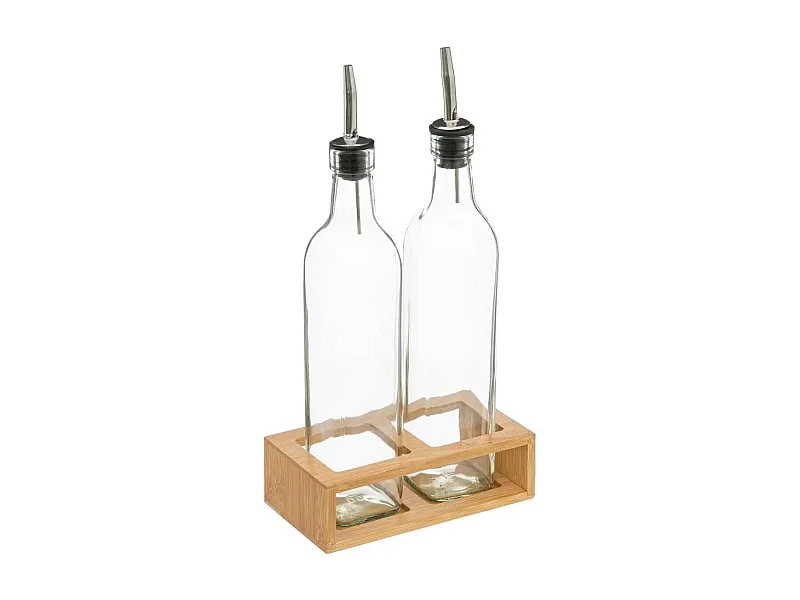 Set Huile & Vinaigre "Bambou" 32cm Transparent