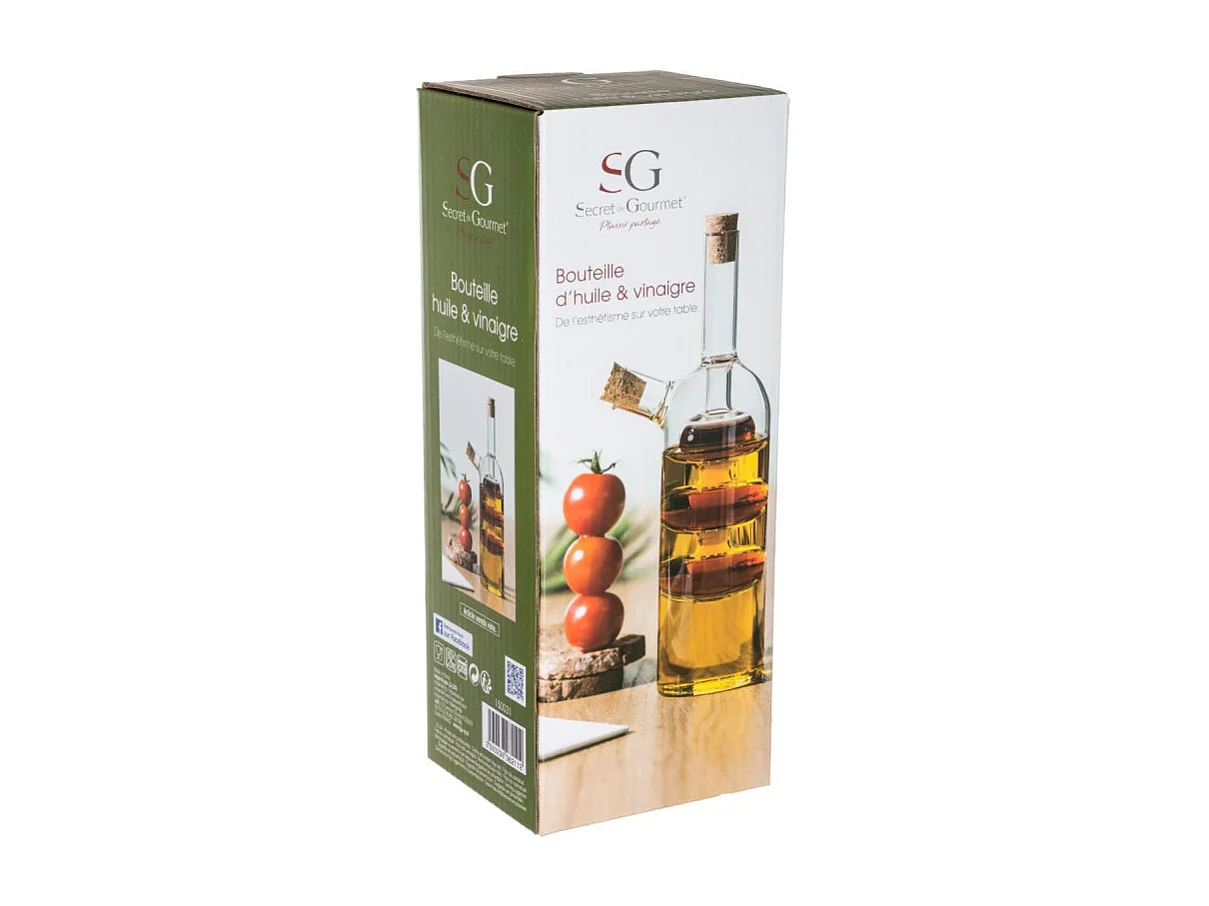 Bouteille Huile & Vinaigre 2 en 1 "Design" 21cm