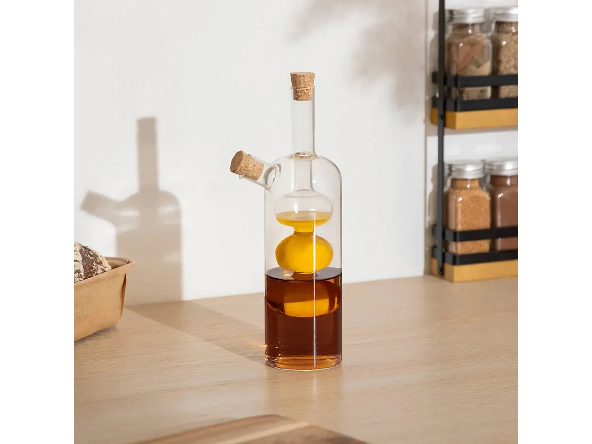 Bouteille Huile & Vinaigre 2 en 1 "Design" 21cm