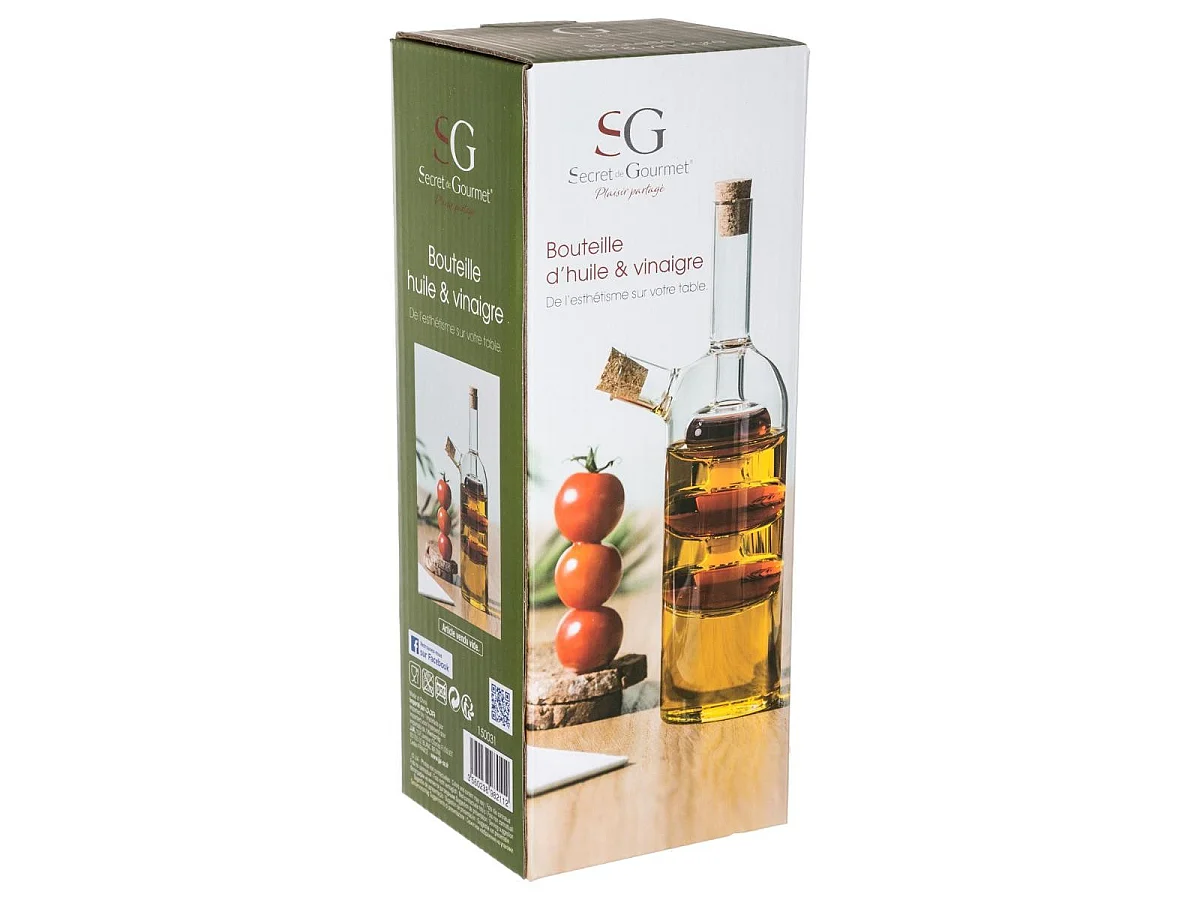 Bouteille Huile & Vinaigre 2 en 1 "Design" 21cm