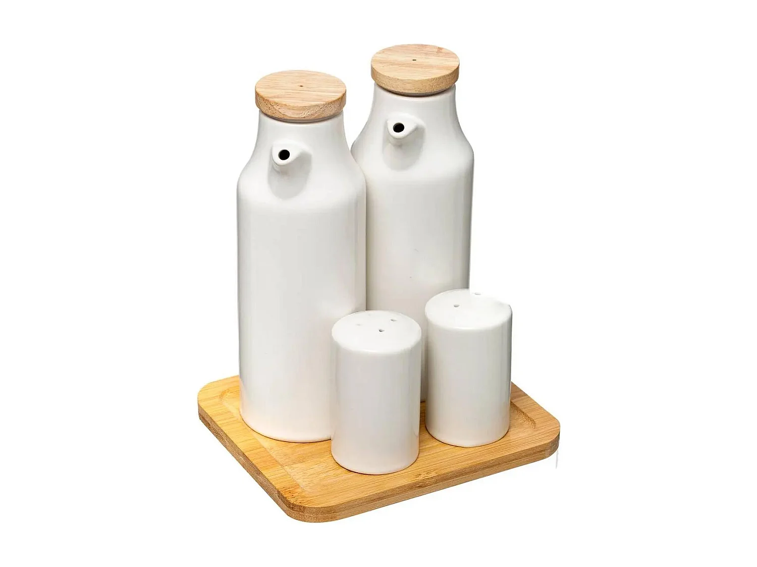 Ensemble Huile & Vinaigre "Ceramic" 18cm Blanc