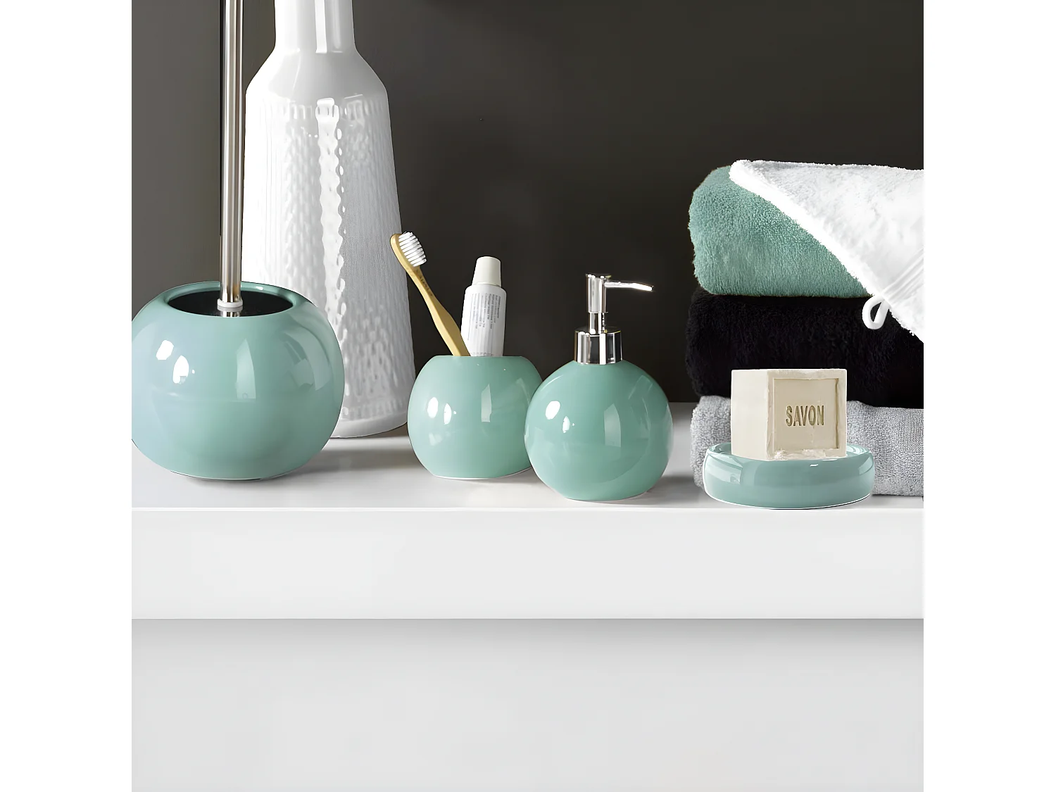 Porte Savon en Céramique "Bullea" 10cm Tilleul