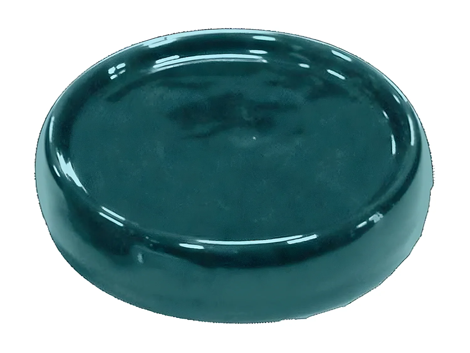 Porte Savon en Céramique "Bullea" 10cm Bleu Émeraude