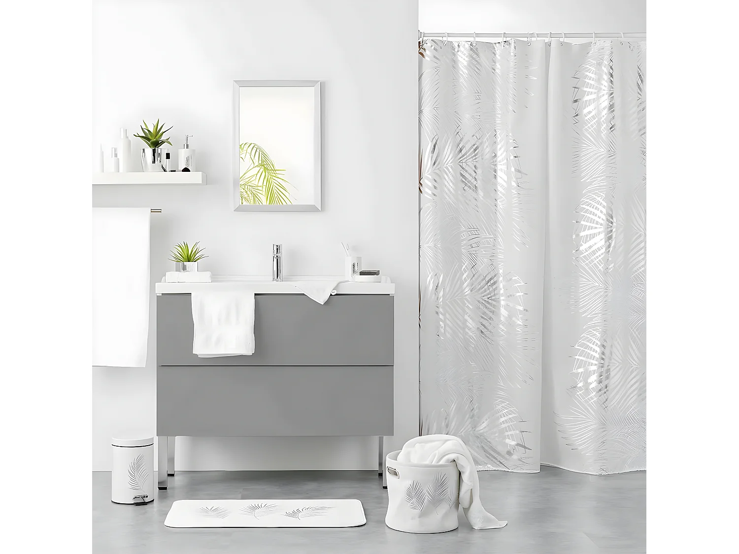 Porte Savon Imprimé "Orbella" 11cm Blanc & Argent