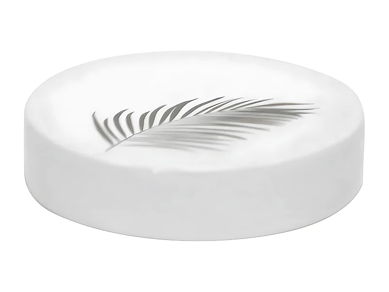 Porte Savon Imprimé "Orbella" 11cm Blanc & Argent