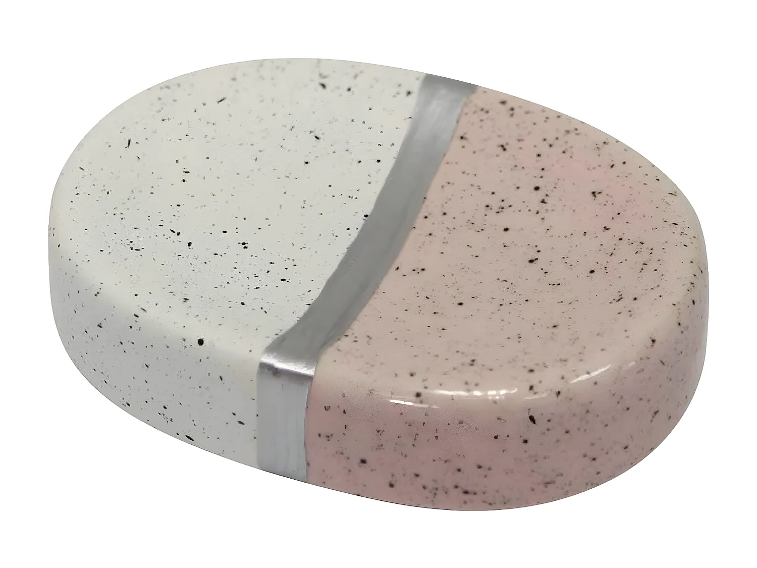 Porte Savon Céramique Design "Skyline" 26cm Rose