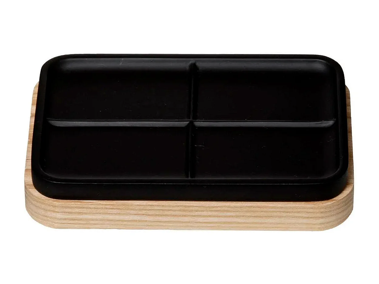 Porte Savon en Résine "Natureo" 13cm Noir