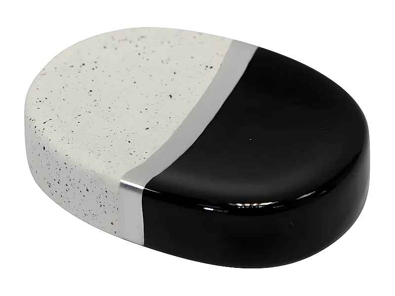 Porte Savon Céramique Design "Skyline" 26cm Noir