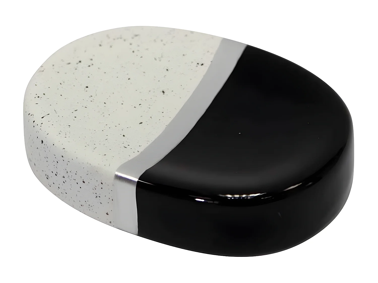 Porte Savon Céramique Design "Skyline" 26cm Noir