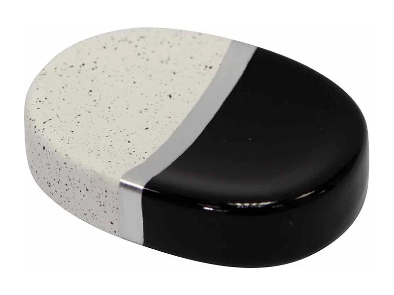 Porte Savon Céramique Design "Skyline" 26cm Noir