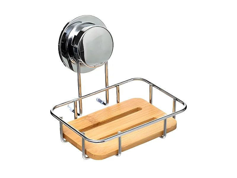 Porte Savon à Ventouse "Bambou" 14cm Naturel