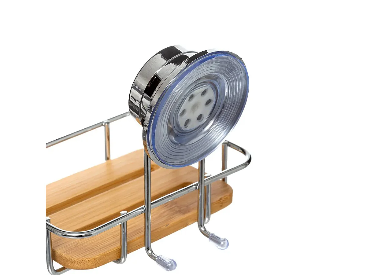 Porte Savon à Ventouse "Bambou" 14cm Naturel