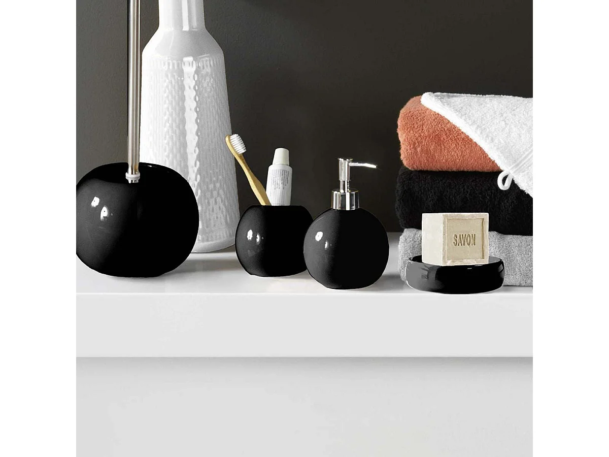 Porte Savon en Céramique "Bullea" 10cm Noir