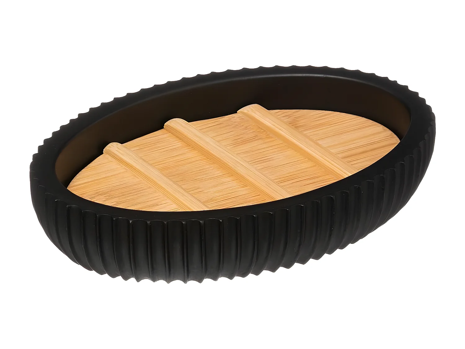 Porte Savon Déco "Natureo" 12cm Charbon