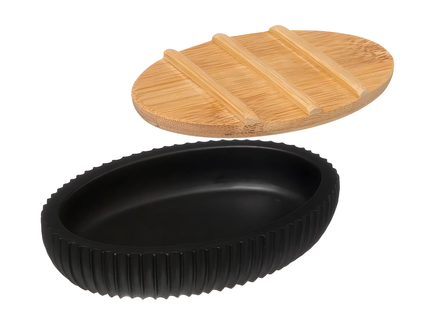 Porte Savon Déco "Natureo" 12cm Charbon