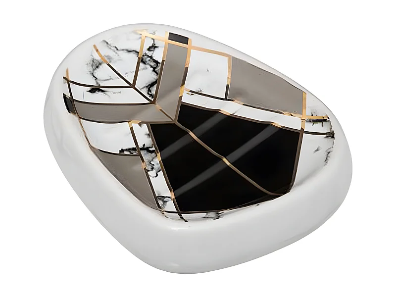 Porte Savon en Céramique "Geometrix" 12cm Noir