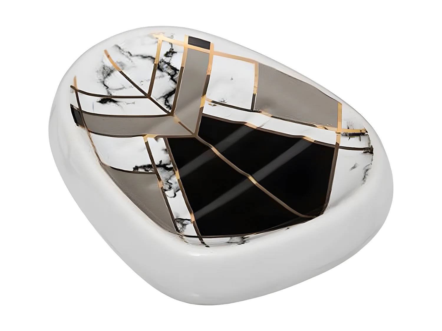 Porte Savon en Céramique "Geometrix" 12cm Noir