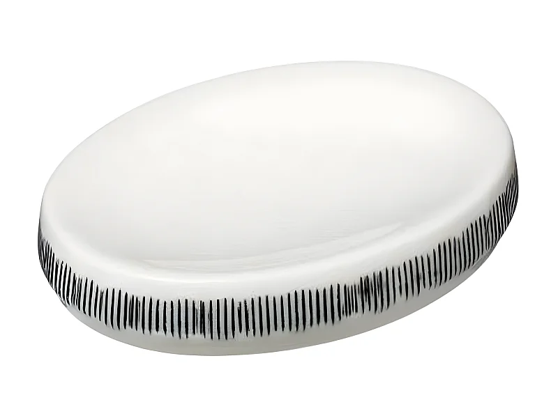 Porte Savon à Motifs "Masai" 12cm Blanc