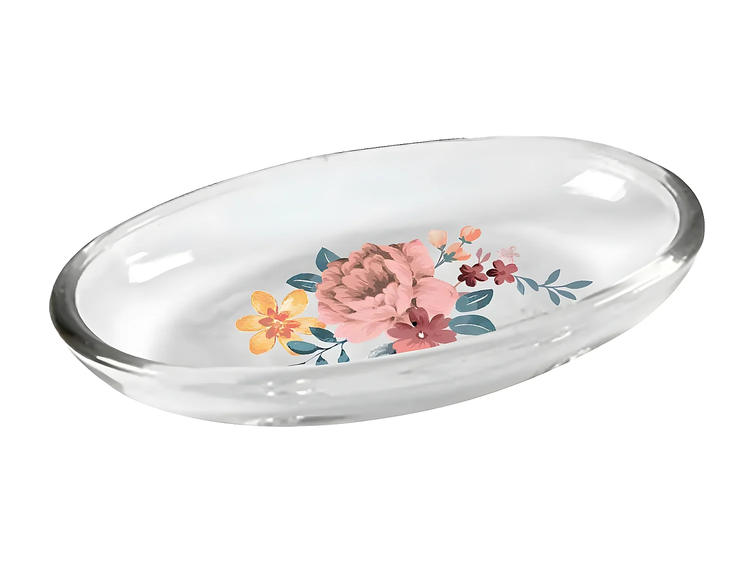 Porte Savon Imprimé "Jayana" 15cm Transparent