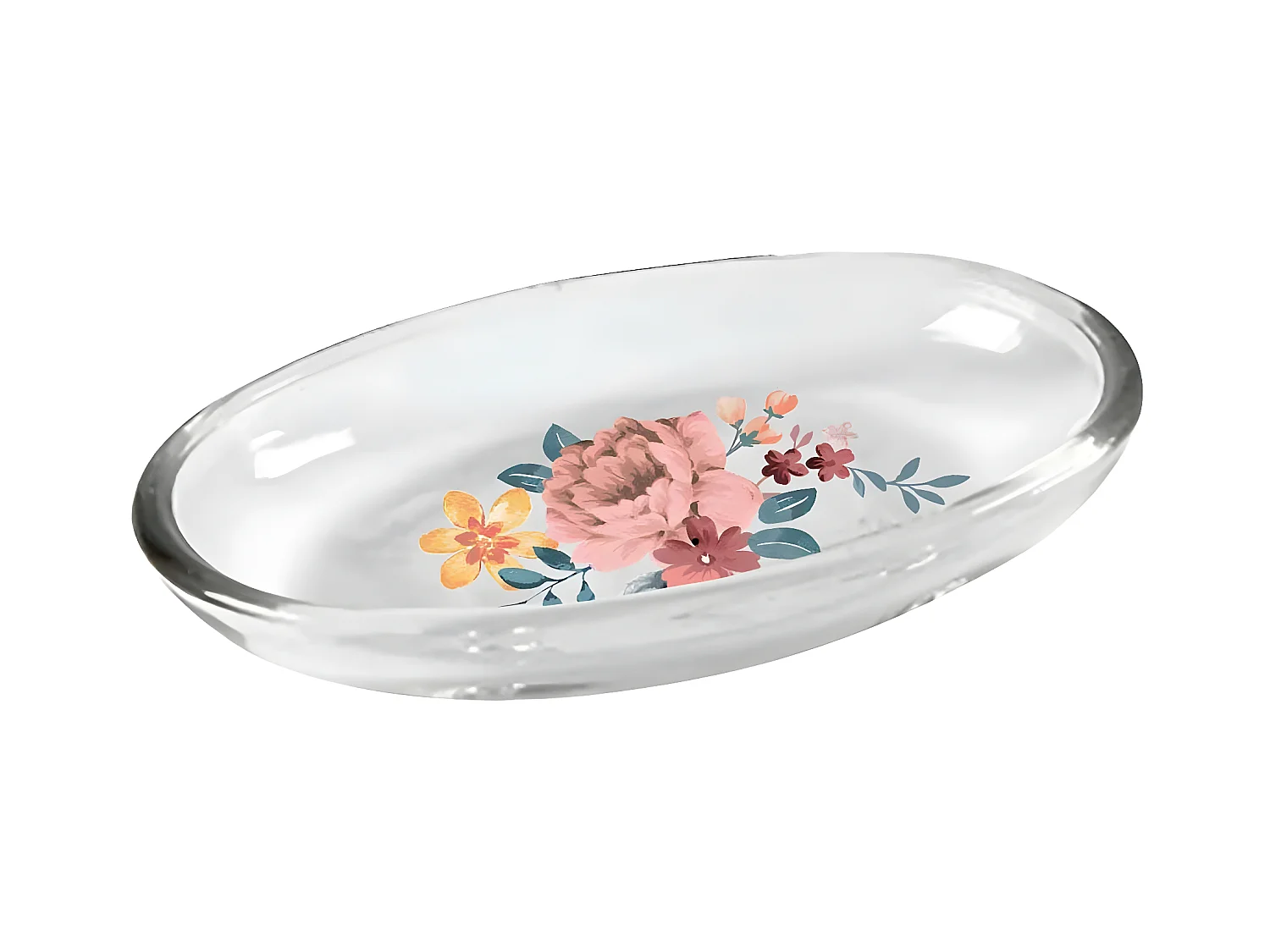 Porte Savon Imprimé "Jayana" 15cm Transparent