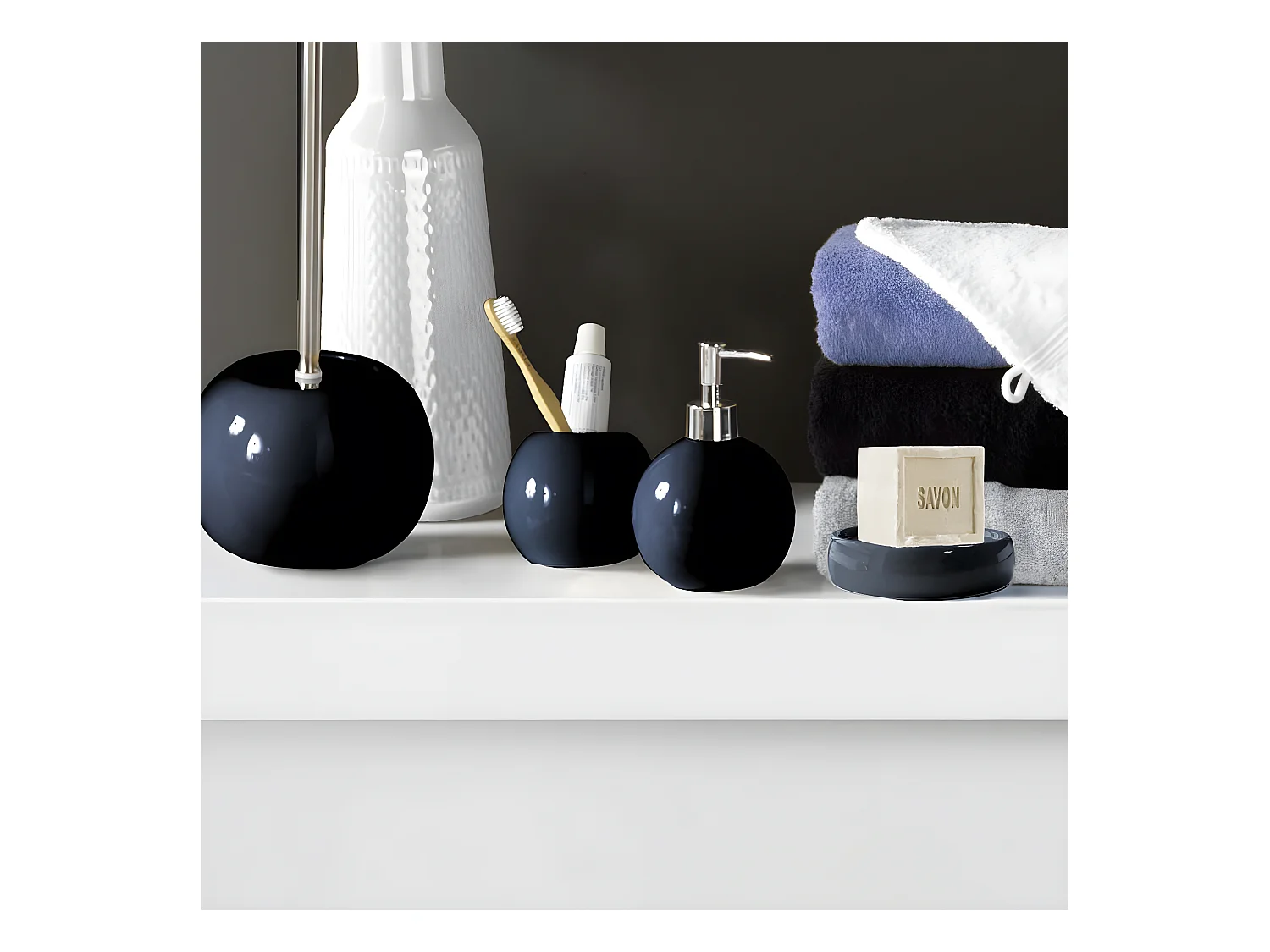 Porte Savon en Céramique "Bullea" 10cm Indigo