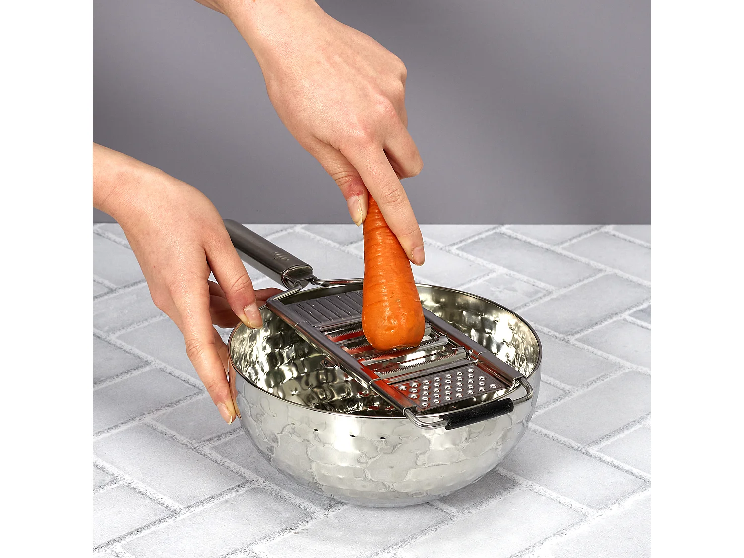 Rape A Legumes Avec 3 Lames Amovibles Argent