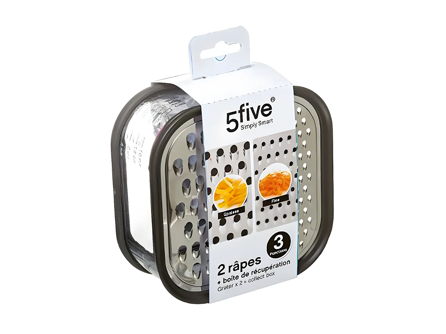 Râpe & Boîte de Récupération "2 Faces" 13cm Gris