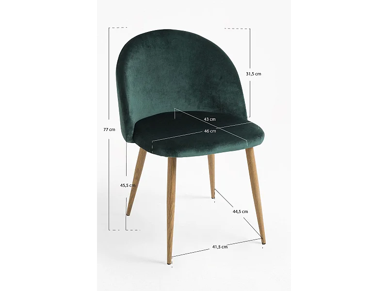 Sillas Comedor - Silla Vint Terciopelo - Verde