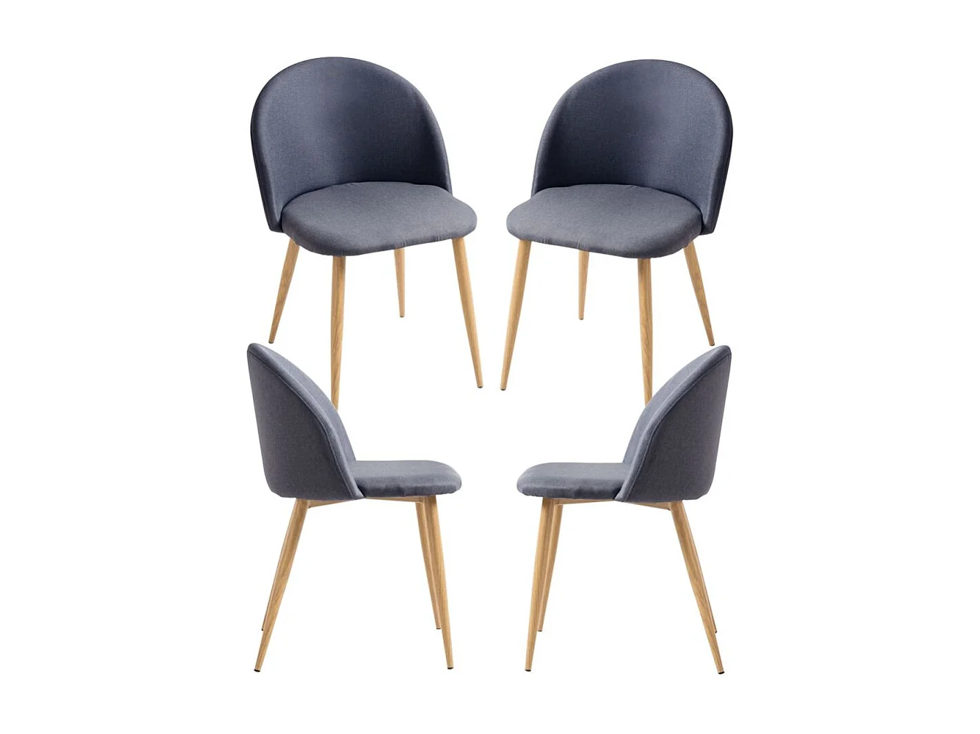 Packs Sillas Comedor - Pack 4 Sillas Vint Tela - Gris claro