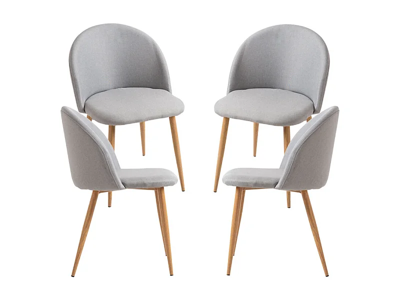 Packs Sillas Comedor - Pack 4 Sillas Vint Tela - Gris claro