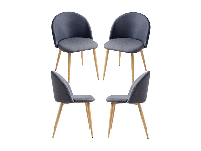 Packs Sillas Comedor - Pack 4 Sillas Vint Tela - Gris claro