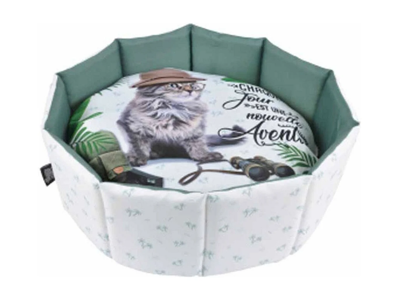 Panier Rond pour Chat "Aventurier" 48cm Blanc