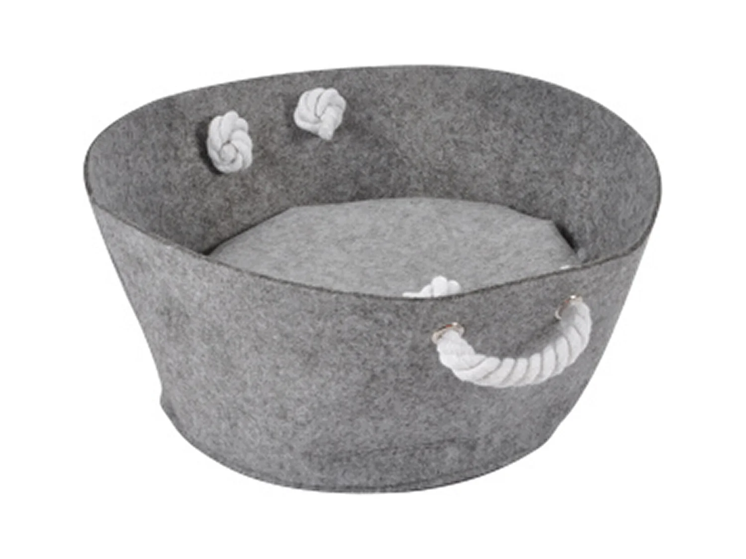 Panier pour Chien & Chat "Anses en Corde" 40cm Gris