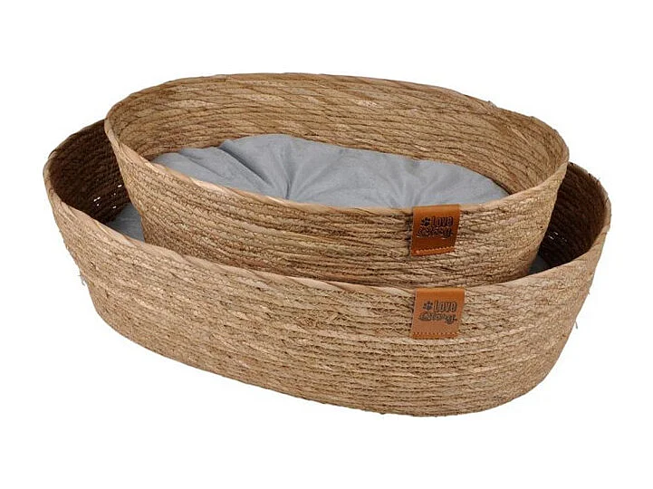 Lot de 2 Paniers pour Chien & Chat "Nomade" 57cm Naturel