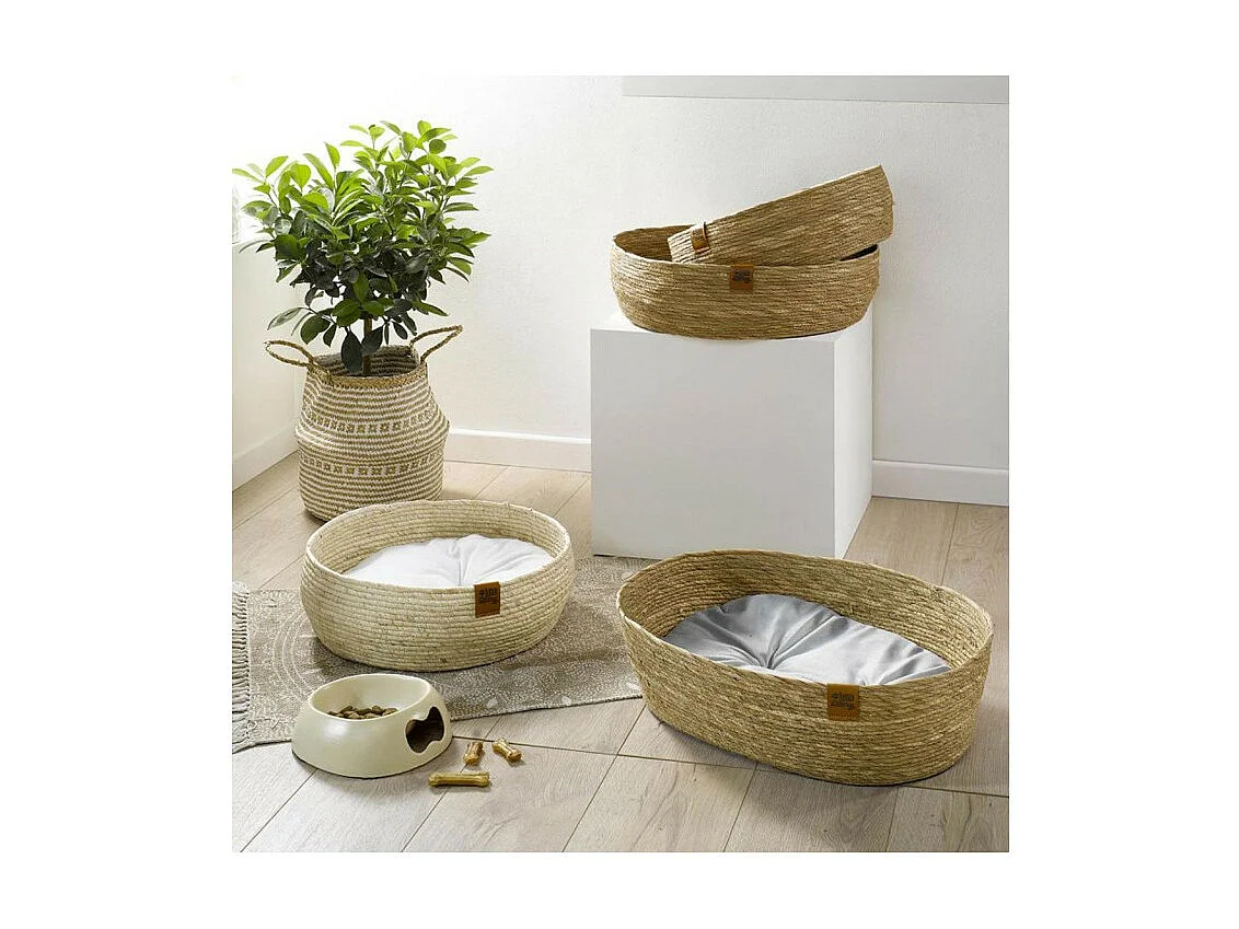 Lot de 2 Paniers pour Chien & Chat "Nomade" 57cm Naturel