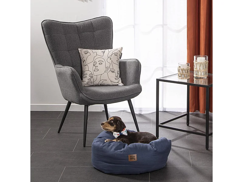 Panier Rond pour Chien & Chat "Terrazzo" 55cm Anthracite