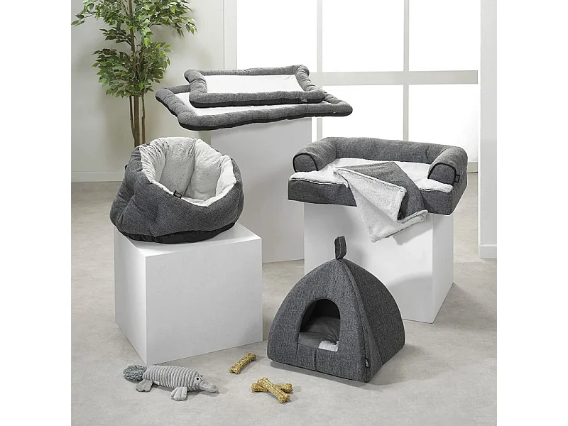 Panier Rond pour Chien & Chat "Cocoon" 50cm Anthracite