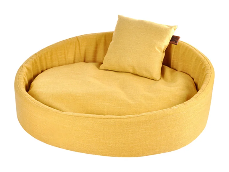 Panier Rond pour Chien & Chat "Cosy Golden" 80cm Jaune