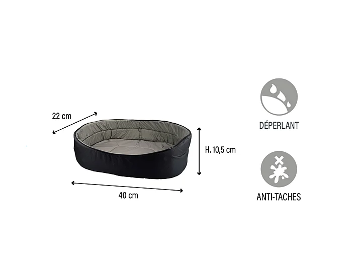 Panier Ovale pour Chien & Chat "Essentiel" 40cm Noir