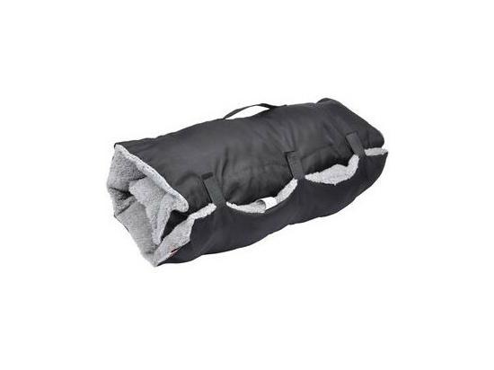 vente unique Matelas de voyage pour animaux avec interieur en sherpa "Essentiel" - Noir/Gris - L 80 x l 50 cm
