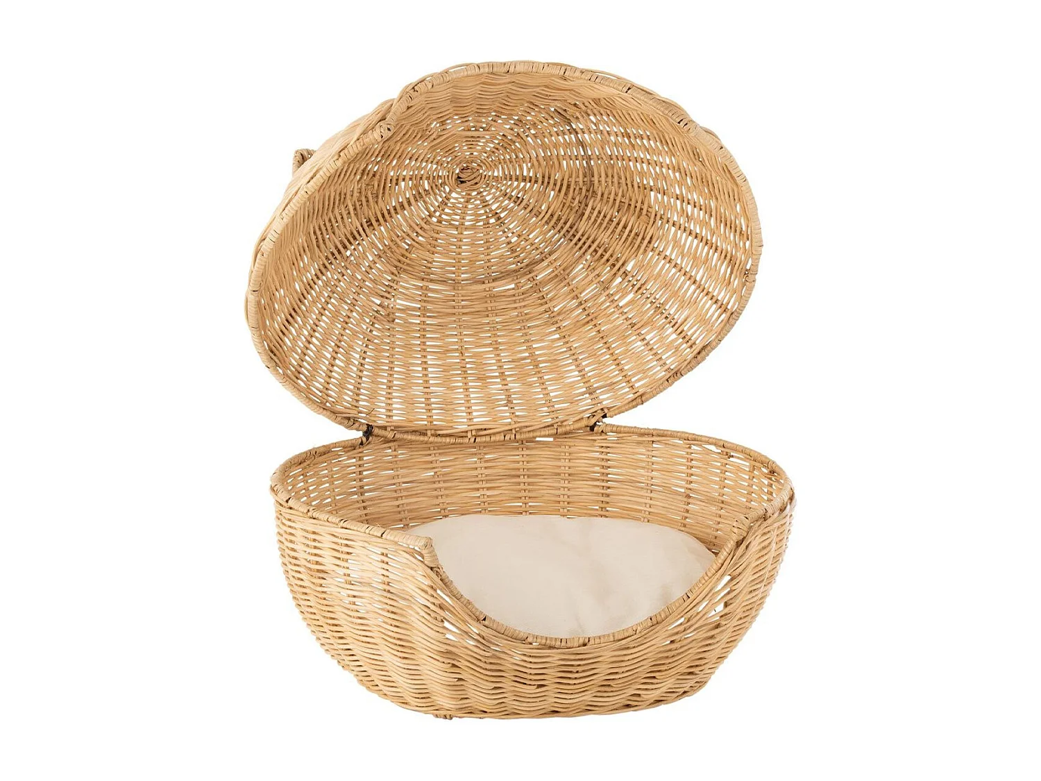 Panier pour Chat en Rotin "Coussin" 60cm Beige