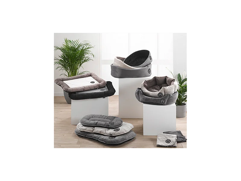 Panier Rond pour Chien & Chat "Patchy" 50cm Gris